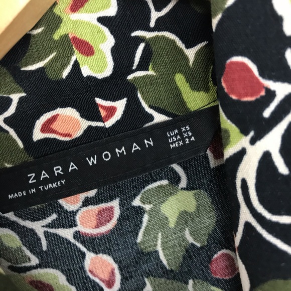 Zara Woman Women's XS Mini Dress Floral Print Pussy Bow Neck Tie Long Sleeve B0 - Picture 5 of 6